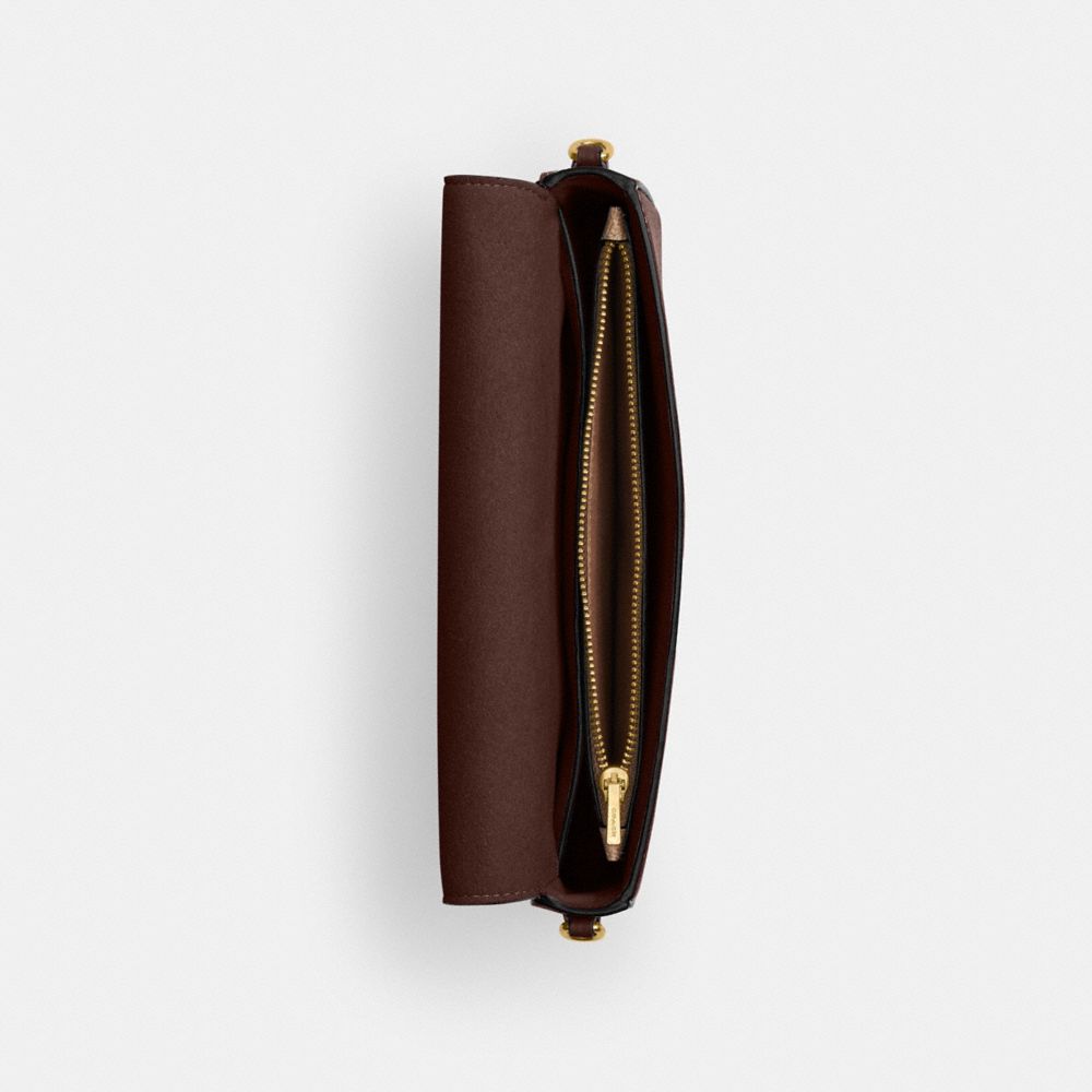 COACH®,Mila Crossbody Bag,Crossbody,Metal,Logo,Day Party,Brown,Inside View,Top View
