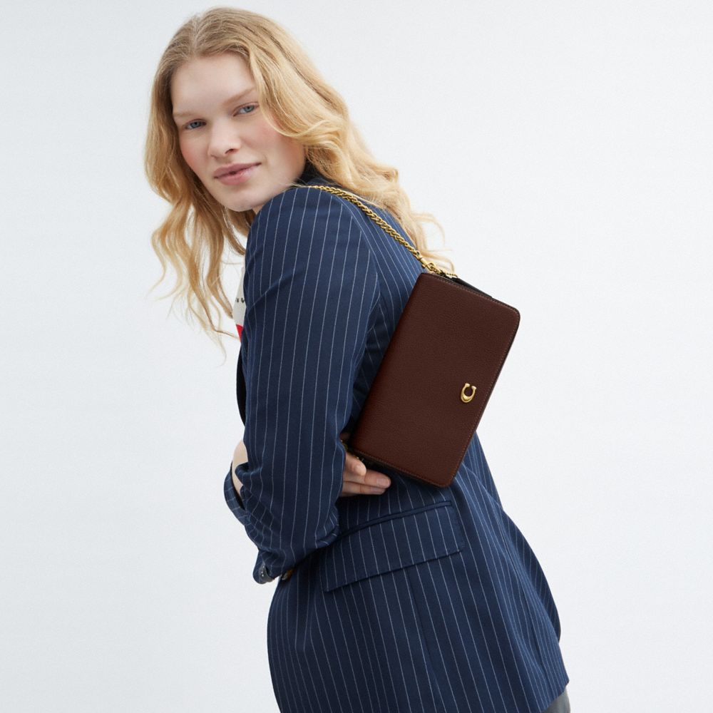 COACH®,Mila Crossbody Bag,Crossbody,Metal,Logo,Day Party,Brown,Detail View