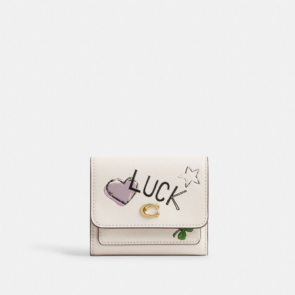 COACH®,Mila Small Flap Wallet With Sketch Print,,Front View