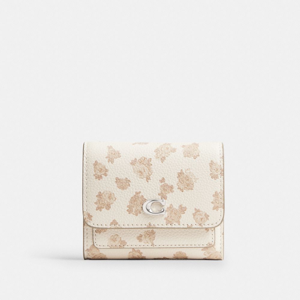 COACH®,Mila Small Flap Wallet With Floral Print,,Front View