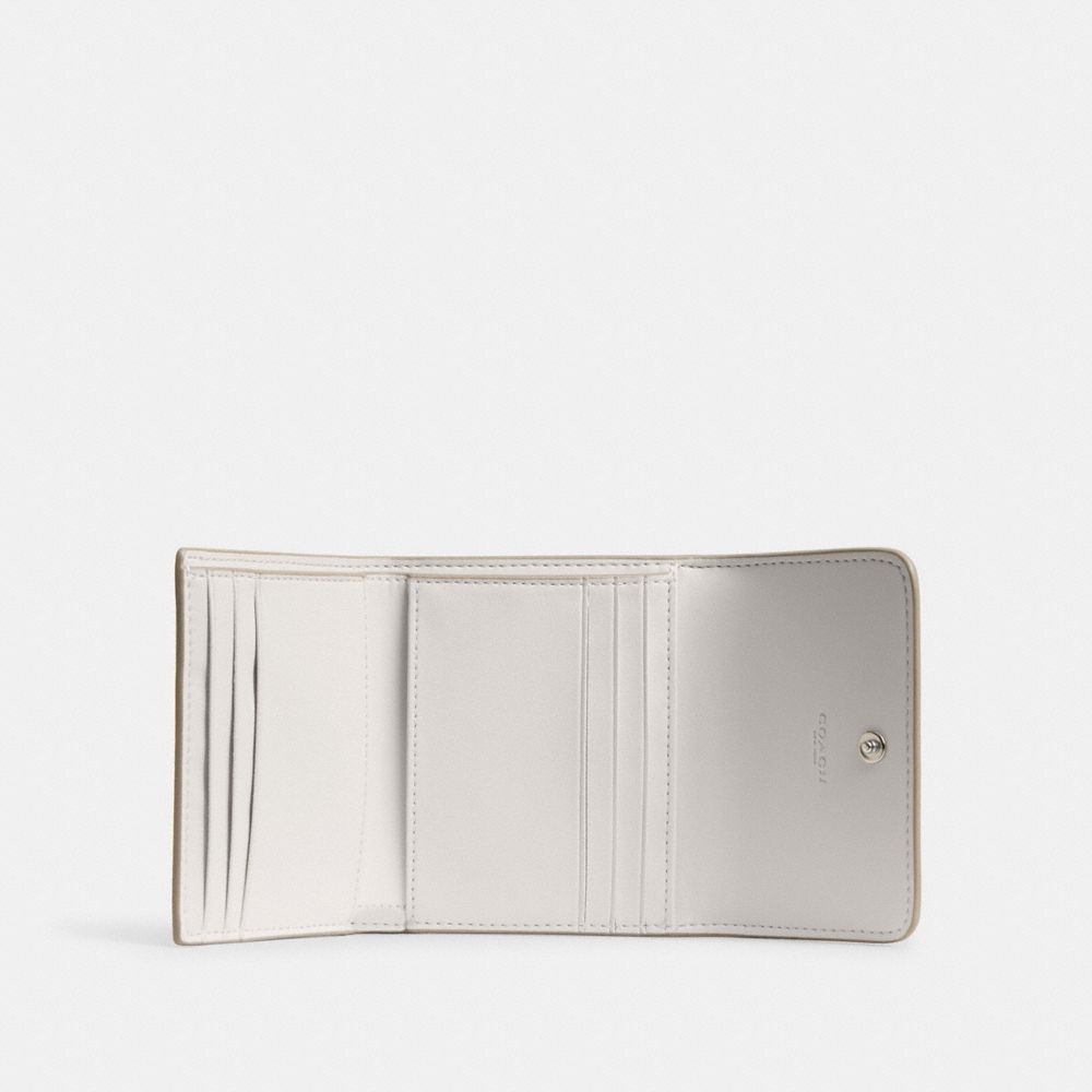COACH®,Mila Small Flap Wallet With Floral Print,,Inside View,Top View