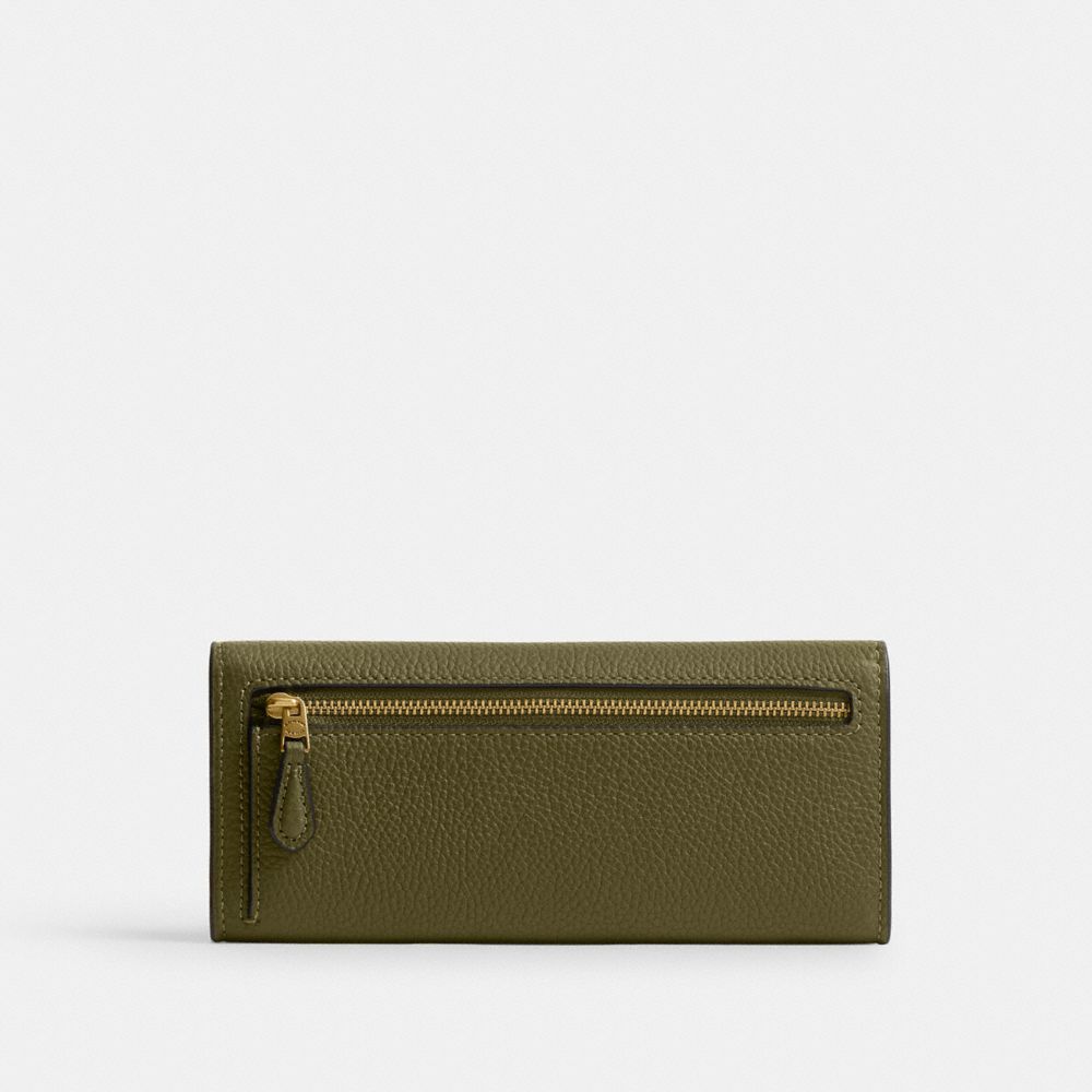 COACH®,ミラ ロング フラップ ウォレット,長財布,ﾌﾞﾗｽ/ｵﾘｰﾌﾞ