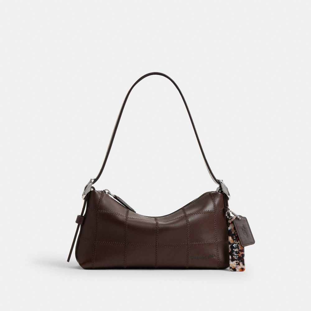 Coach Alter/ego Small Slouchy Shoulder Bag In Checkerboard Upcrafted Leather In Brown