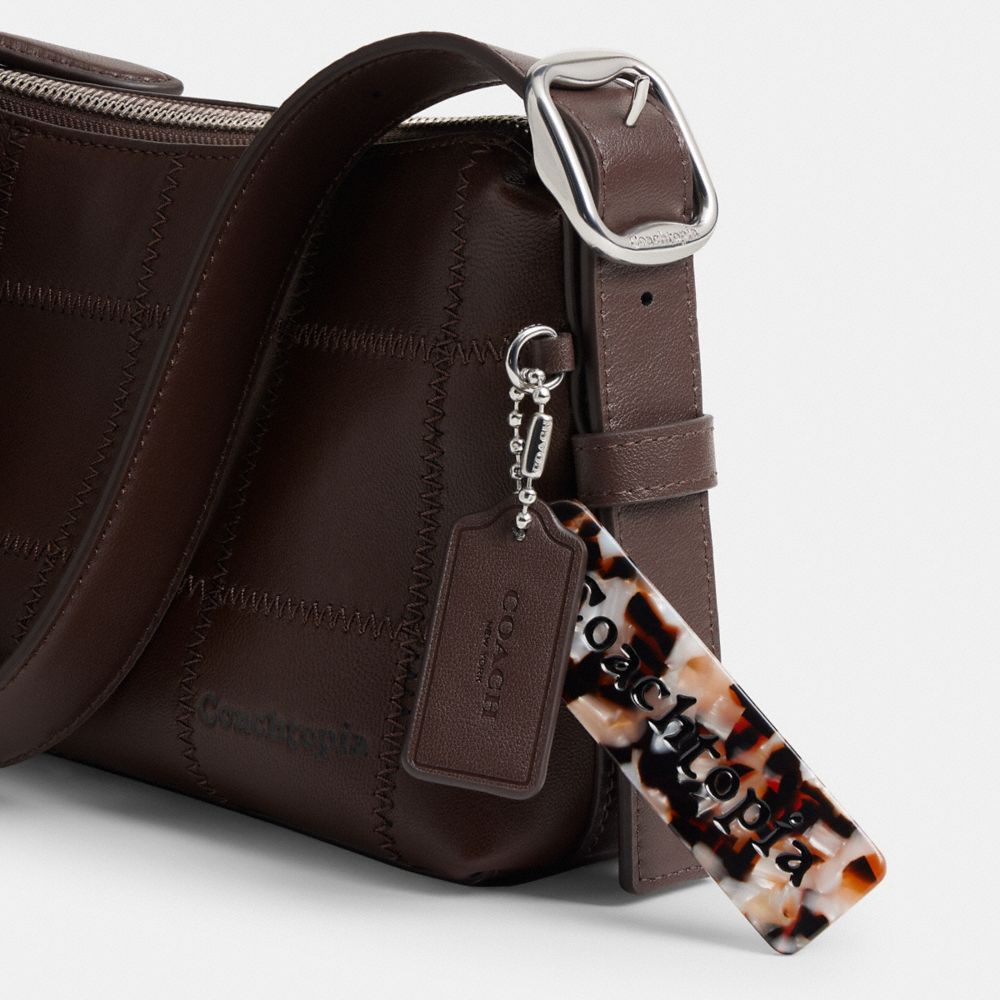 Coach Alter/ego Small Slouchy Shoulder Bag In Checkerboard Upcrafted Leather In Brown