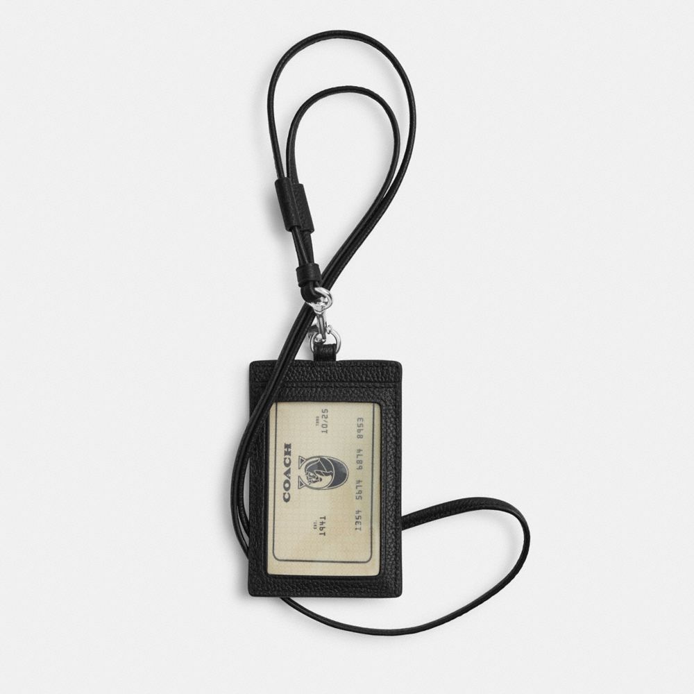Coach Id Lanyard With Sketch Print In Black