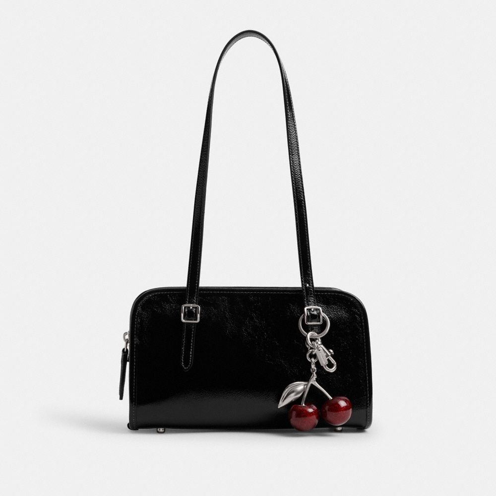 COACH®,Swing Zip Bag,Black,Angle View