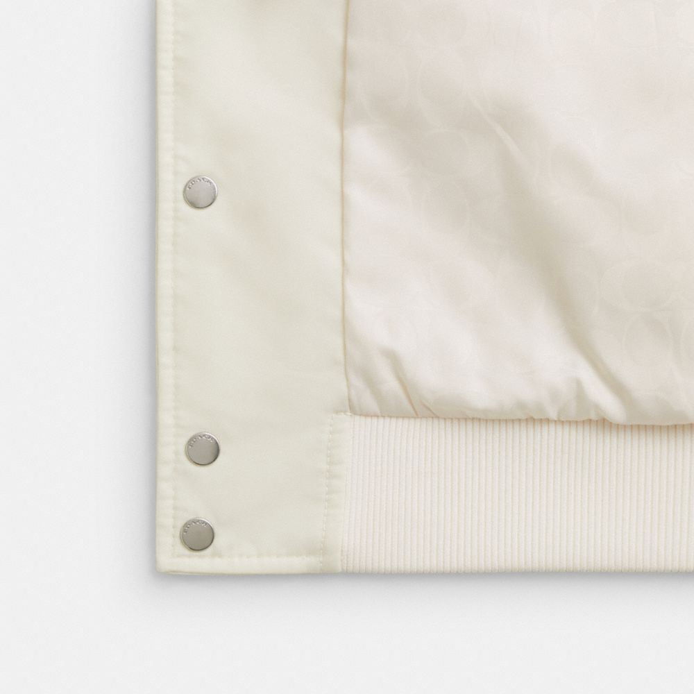 COACH®,Souvenir Jacket In Recycled Polyamide,,Inside View,Top View