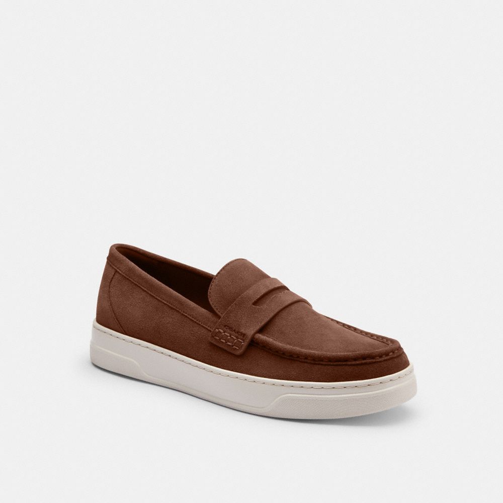 COACH®,Hybrid Loafer,Suede,Loafer,Penny Loafer,Business Casual,Brown,Front View image number 0