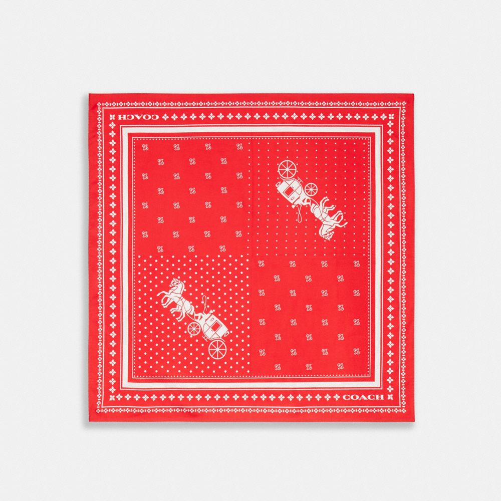 COACH®,Horse And Carriage Dot Print Silk Bandana,Silk,Bandana,Pattern,Casual,,Front View