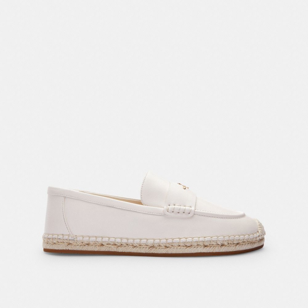 COACH®,Loafer Espadrille,White,Angle View