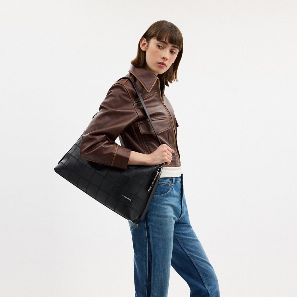 COACH®,Alter/Ego Large Shoulder Bag In Checkerboard Upcrafted Leather,,Scale View