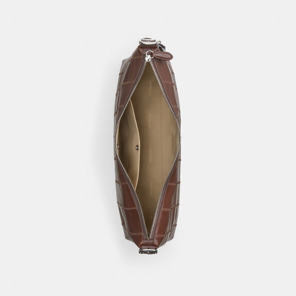 COACH®,Alter/Ego Large Shoulder Bag In Checkerboard Upcrafted Leather,Brown,Inside View,Top View