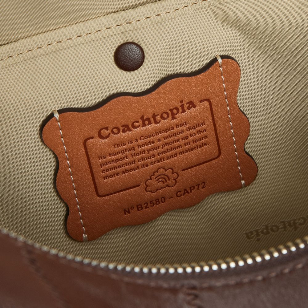 COACH®,Alter/Ego Large Shoulder Bag In Checkerboard Upcrafted Leather,Brown,Closer View