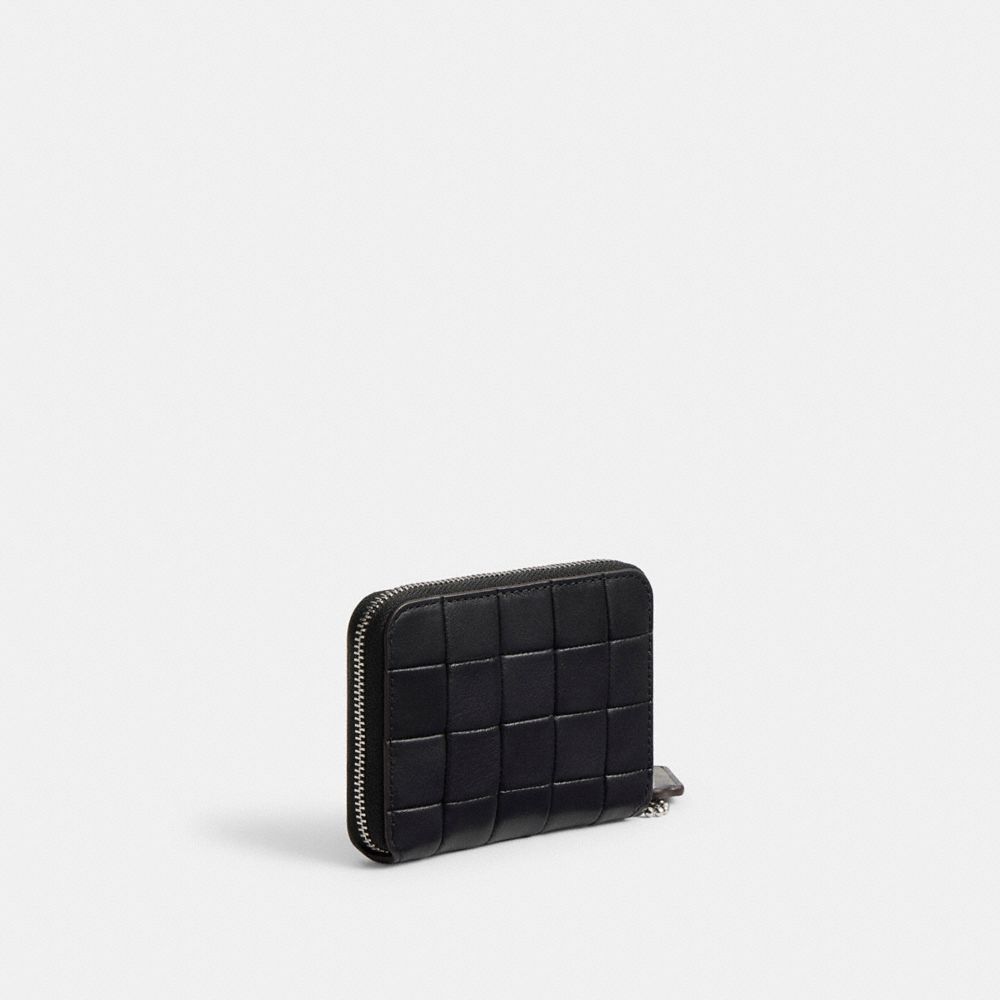 COACH®,Zip Around Wallet In Checkerboard Upcrafted Leather,,Angle View