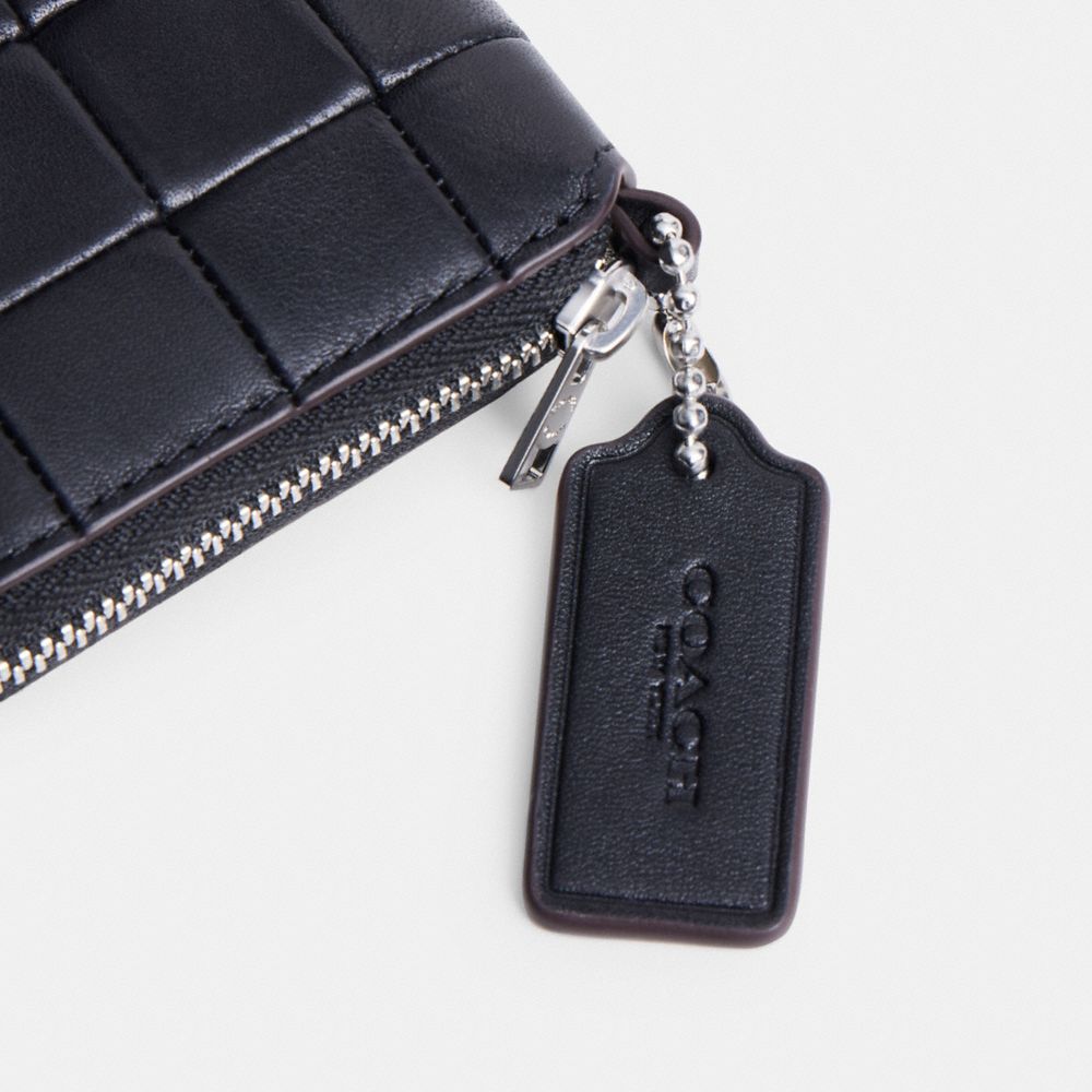 COACH®,Zip Around Wallet In Checkerboard Upcrafted Leather,Black,Group View