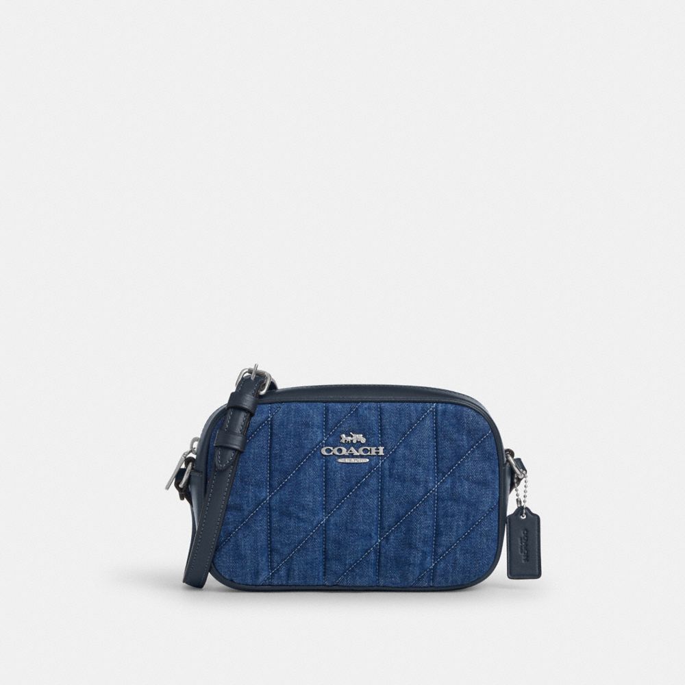 COACH®,Mini Jamie Camera Bag With Quilting,Blue,Front View