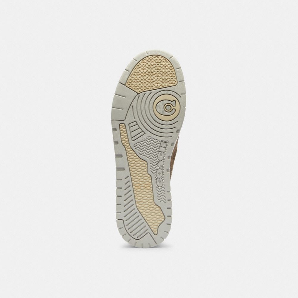 COACH®,Soho Sneaker In Mixed Signature,Canvas,Rubber,Casual,Mixed Media,Color Block,Sustainable,Casual,Multi Color,Closer View