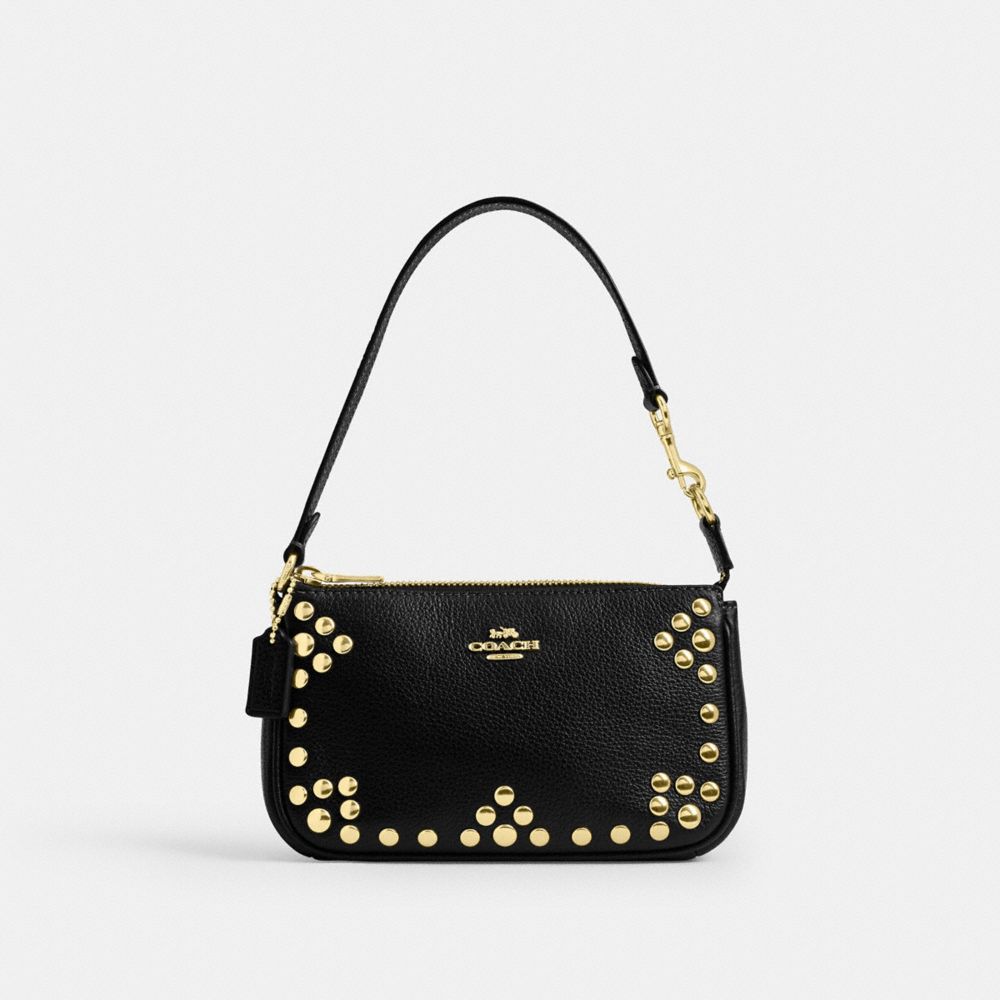 COACH®,Nolita 19 With Rivets,Black,Front View image number 0