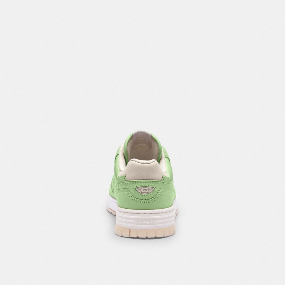 COACH®,Soho Sneaker,Suede,Leather,Rubber,Casual,Mixed Media,Logo,Metal,Color Block,Perforated,Sustainable,Pull Tab,Cushion...,Green,Alternate View
