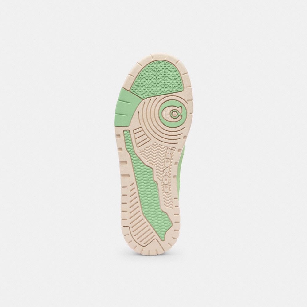 COACH®,Soho Sneaker,Suede,Leather,Rubber,Casual,Mixed Media,Logo,Metal,Color Block,Perforated,Sustainable,Pull Tab,Cushion...,Green,Closer View