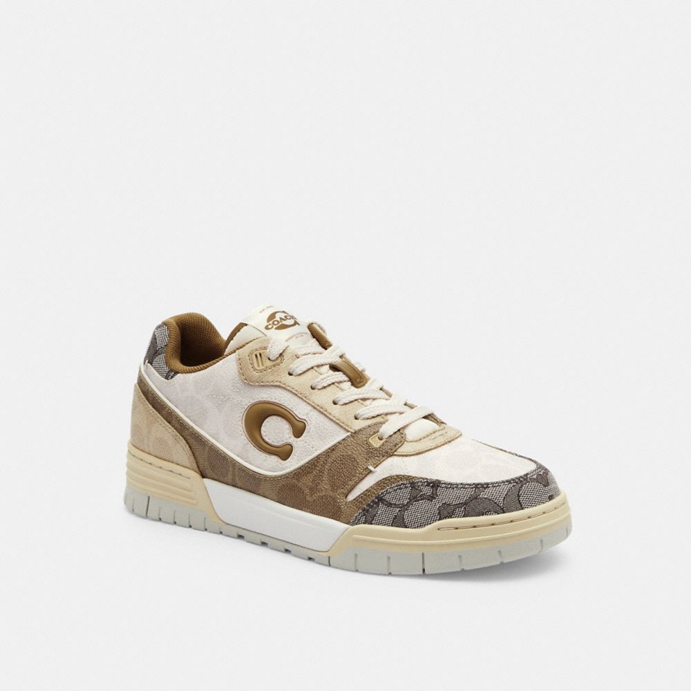 COACH®,Soho Sneaker In Mixed Signature,,Front View