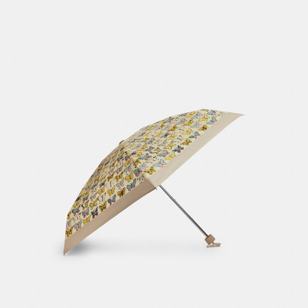 COACH®,Uv Protection Mini Umbrella In Butterfly Print,,Front View