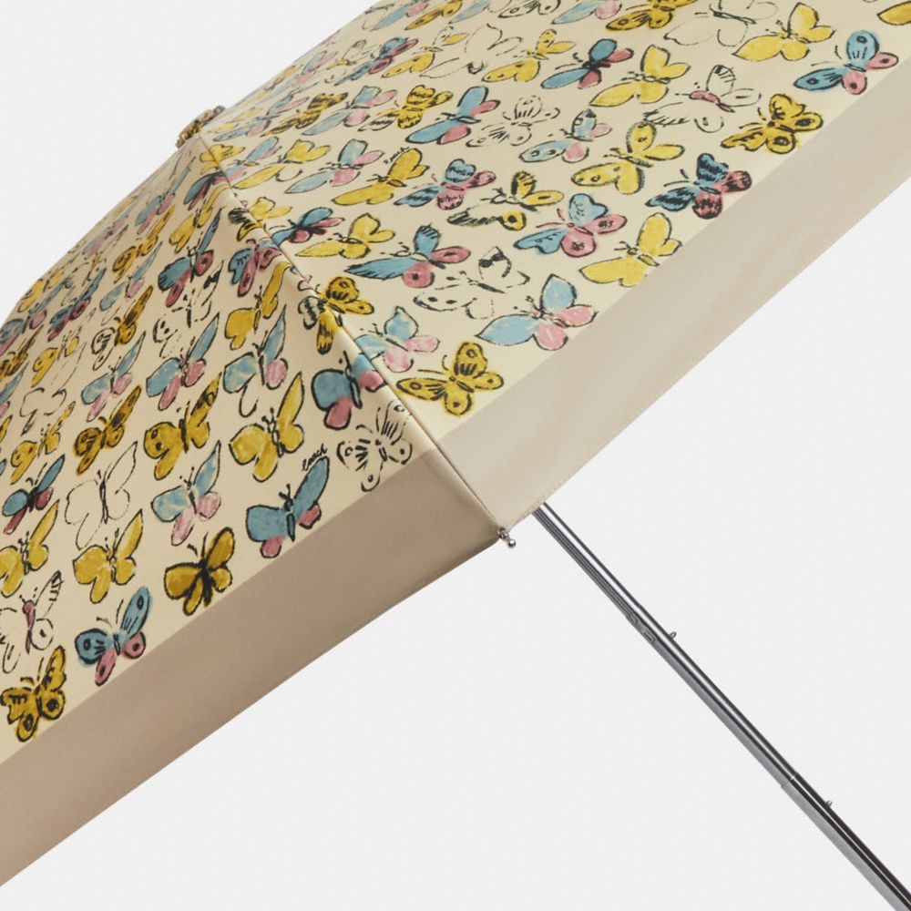 COACH®,Uv Protection Mini Umbrella In Butterfly Print,Beige