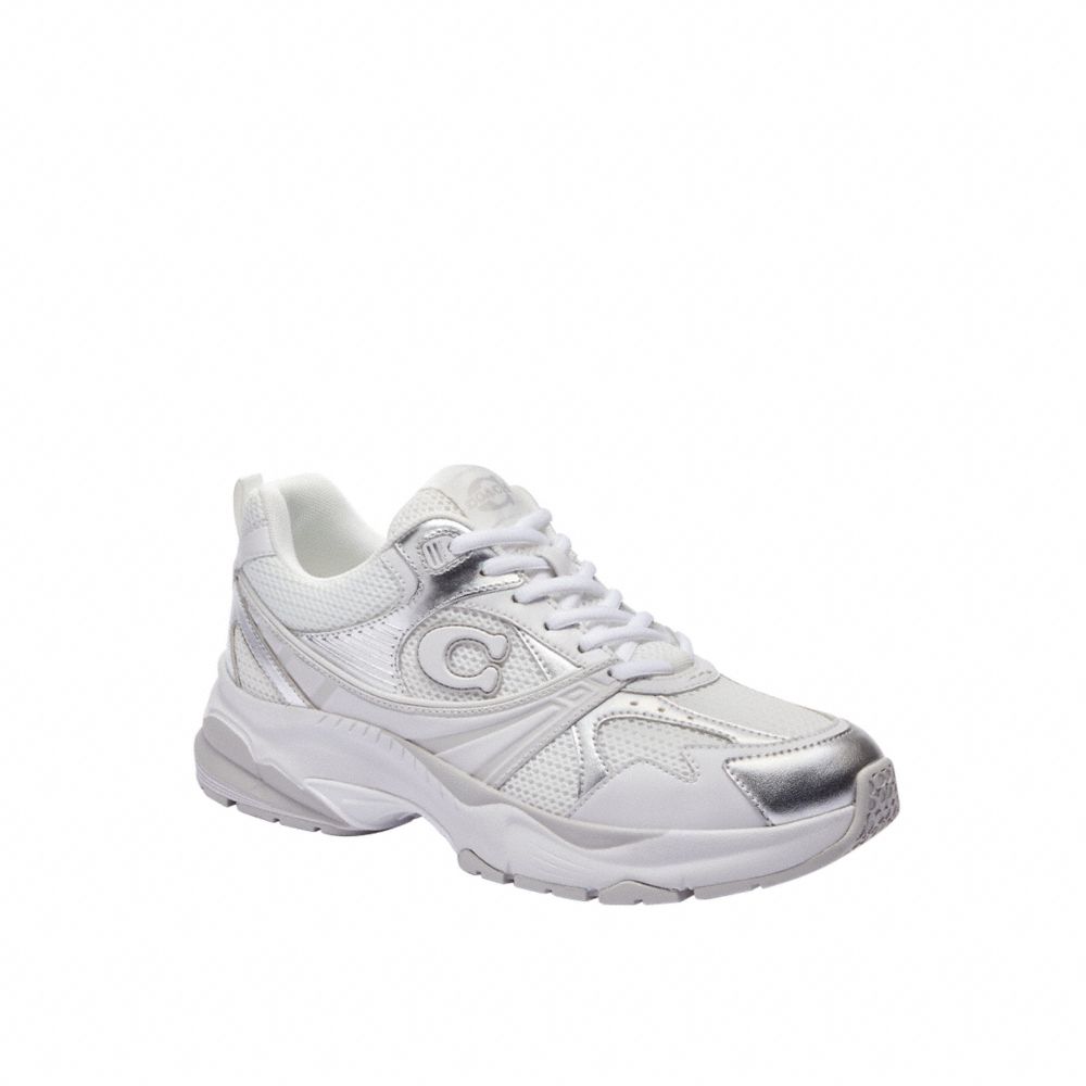 COACH®,メッシュ スニーカー,スニーカー,ﾗｲﾄ ｸﾞﾚｰ/ｵﾌﾟﾃｨｯｸ ﾎﾜｲﾄ