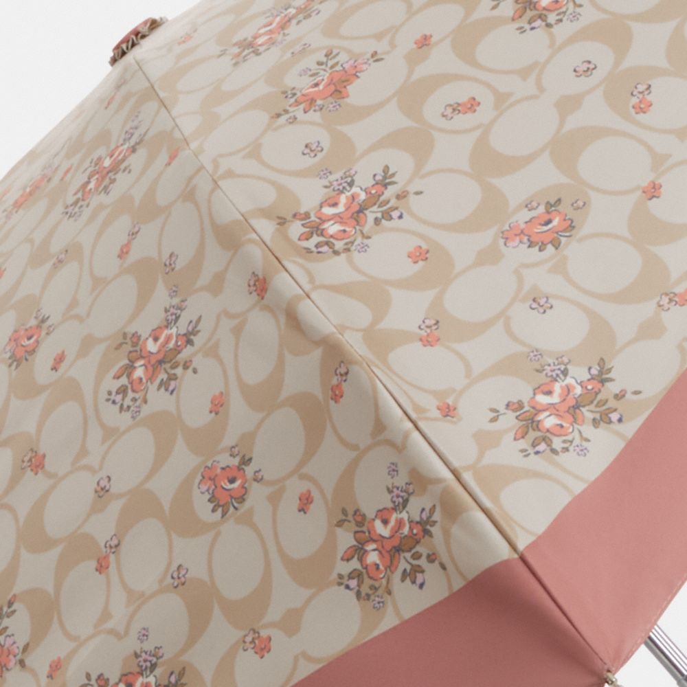 COACH®,UV プロテクション ミニ アンブレラ・フローラル プリント,傘,ｼﾙﾊﾞｰ/ｻﾝﾄﾞ ﾏﾙﾁ