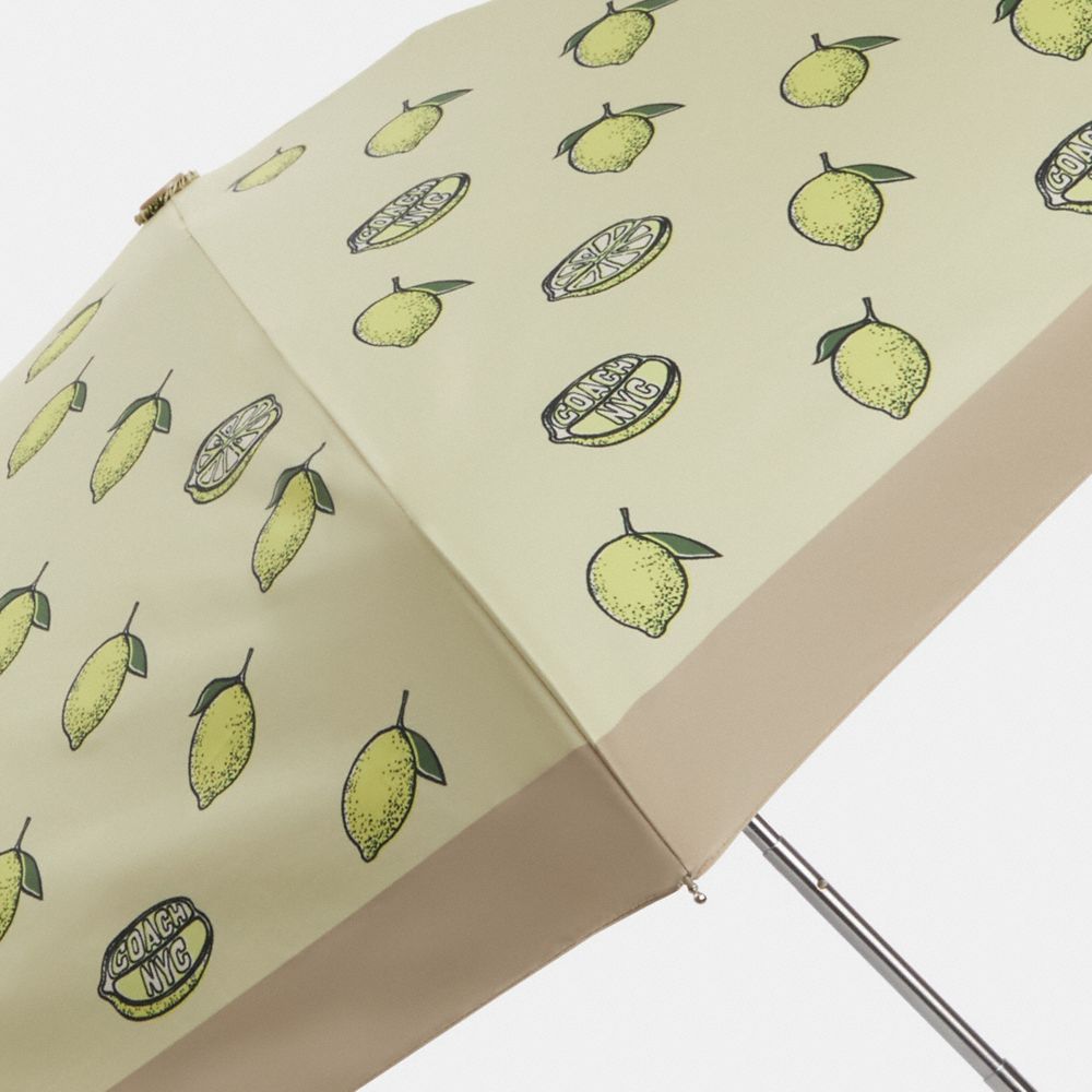 COACH®,Uv Protection Mini Umbrella With Lemon Print,Cream,Closer View