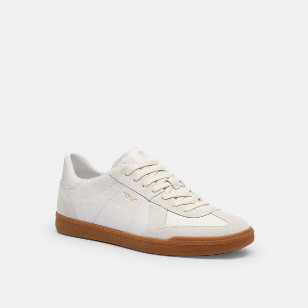 COACH®,Ellis Sneaker,Rubber,Suede,Leather,Casual,Mixed Media,Color Block,Logo,Casual,White,Front View image number 0