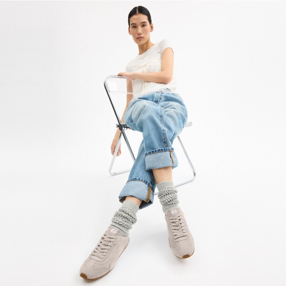 COACH®,Flat Sneaker,Gray,Detail View
