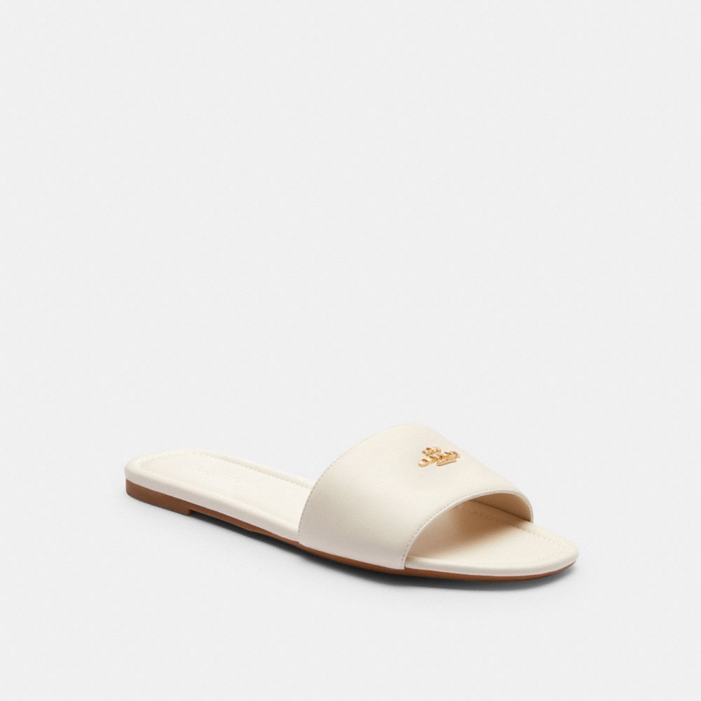 COACH®,Slide Sandal,Cream,Front View