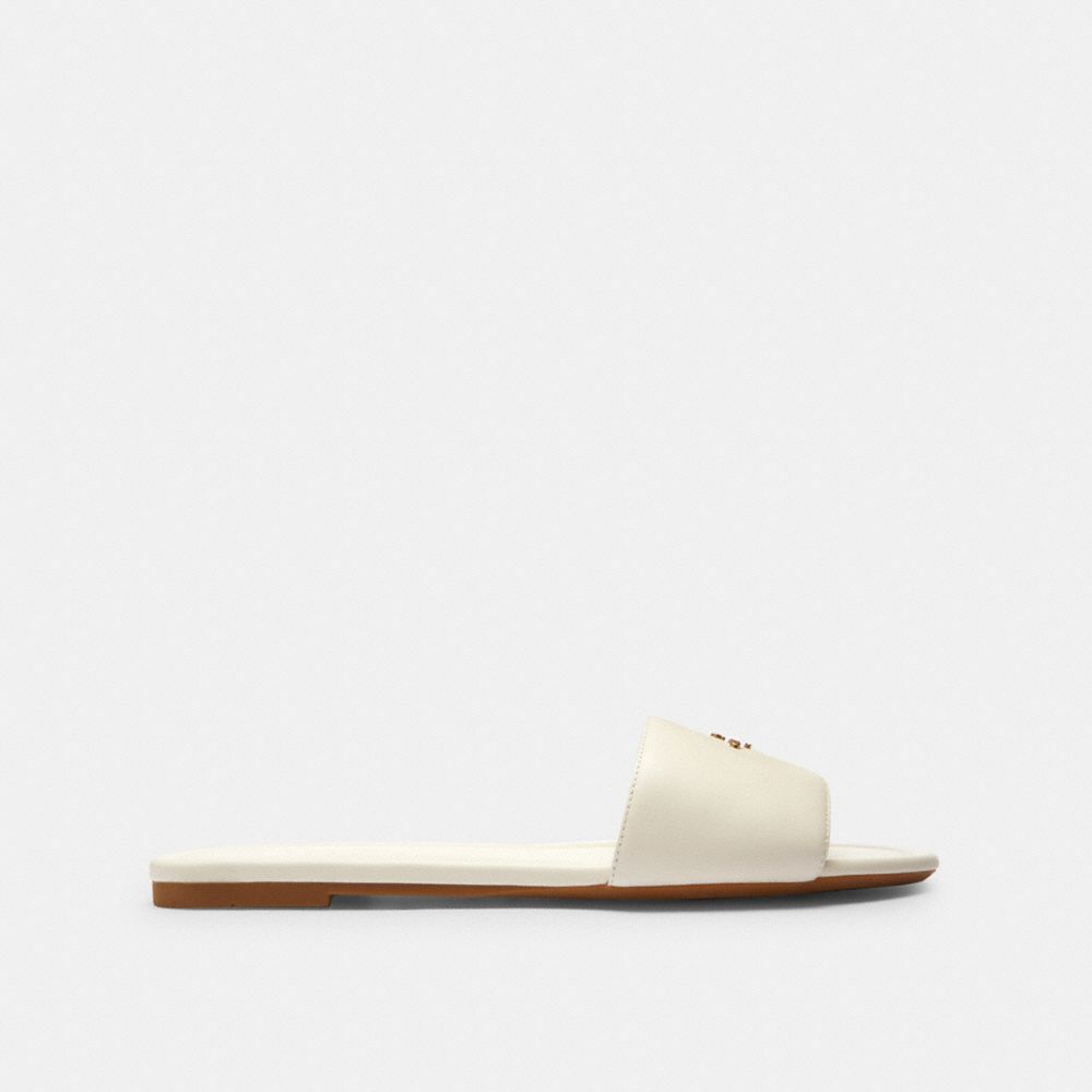 COACH®,Slide Sandal,Cream,Angle View