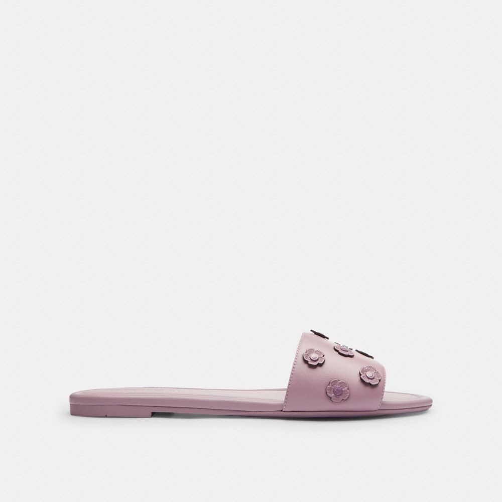 COACH®,Slide Sandal With Tea Rose,,Angle View