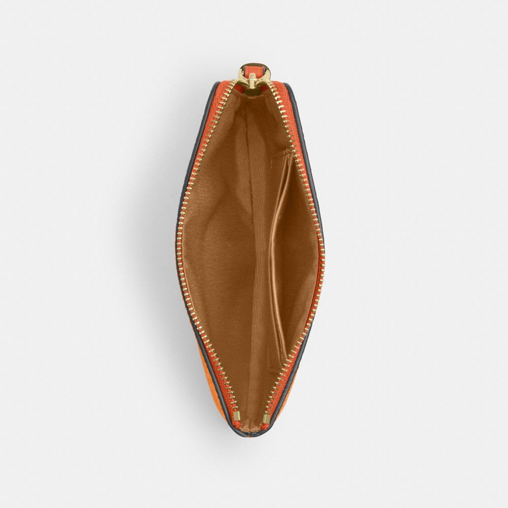 COACH®,WRISTLET À FERMETURE ZIPPÉE D’ANGLE EN TOILE EXCLUSIVE,Toile exclusive,Im/Canyon clair,Inside View,Top View