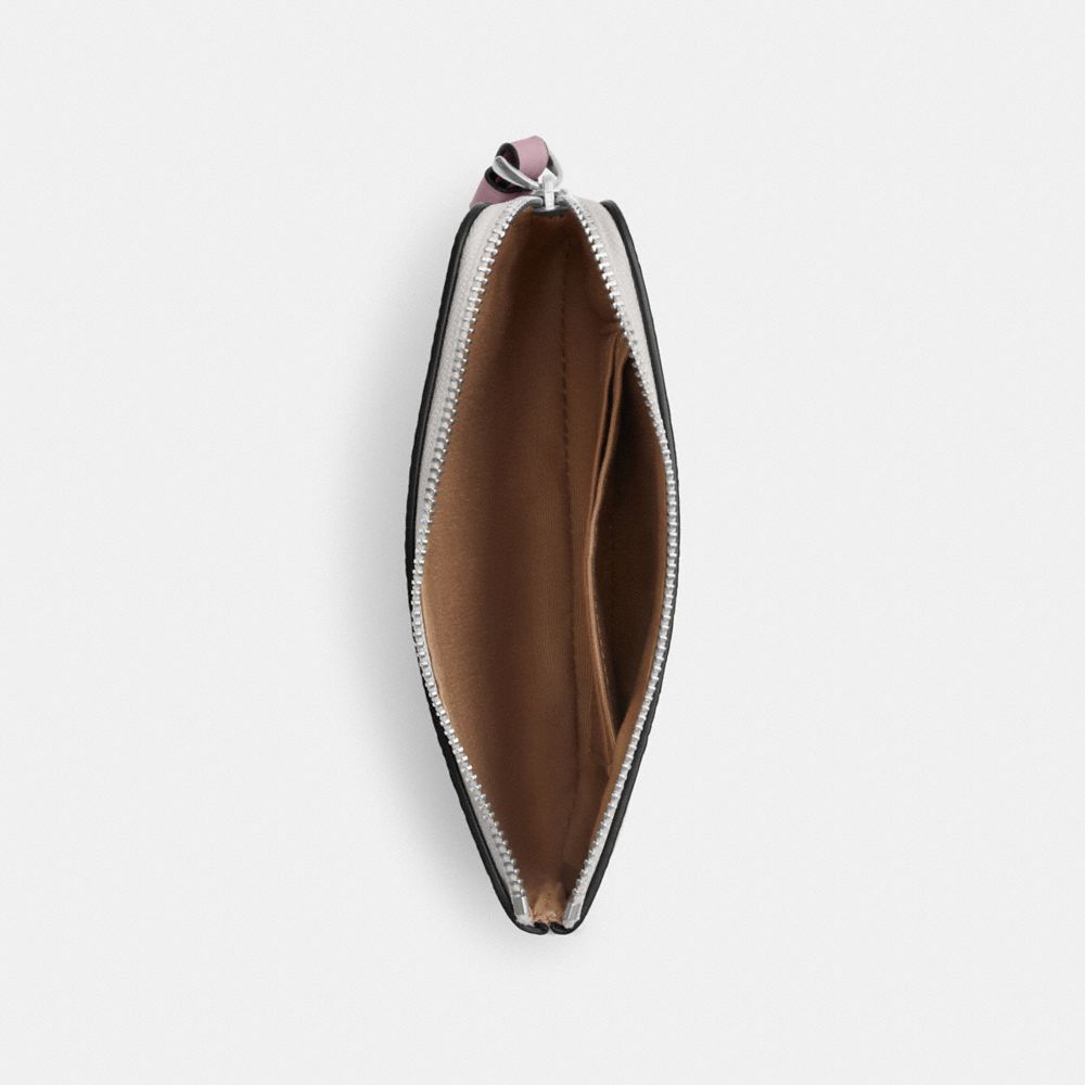 COACH®,Corner Zip Wristlet In Signature Canvas,Wristlet,Pouch,Plastic,Casual,White,Inside View,Top View