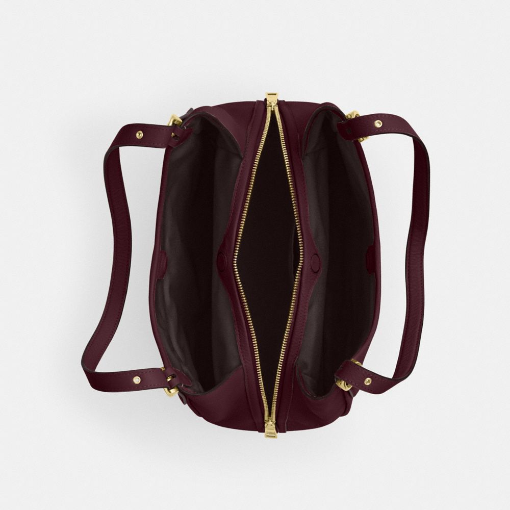 COACH®,SAC ÉPAULE ERIN,Cuir galet,Or/Vin Foncé,Inside View,Top View