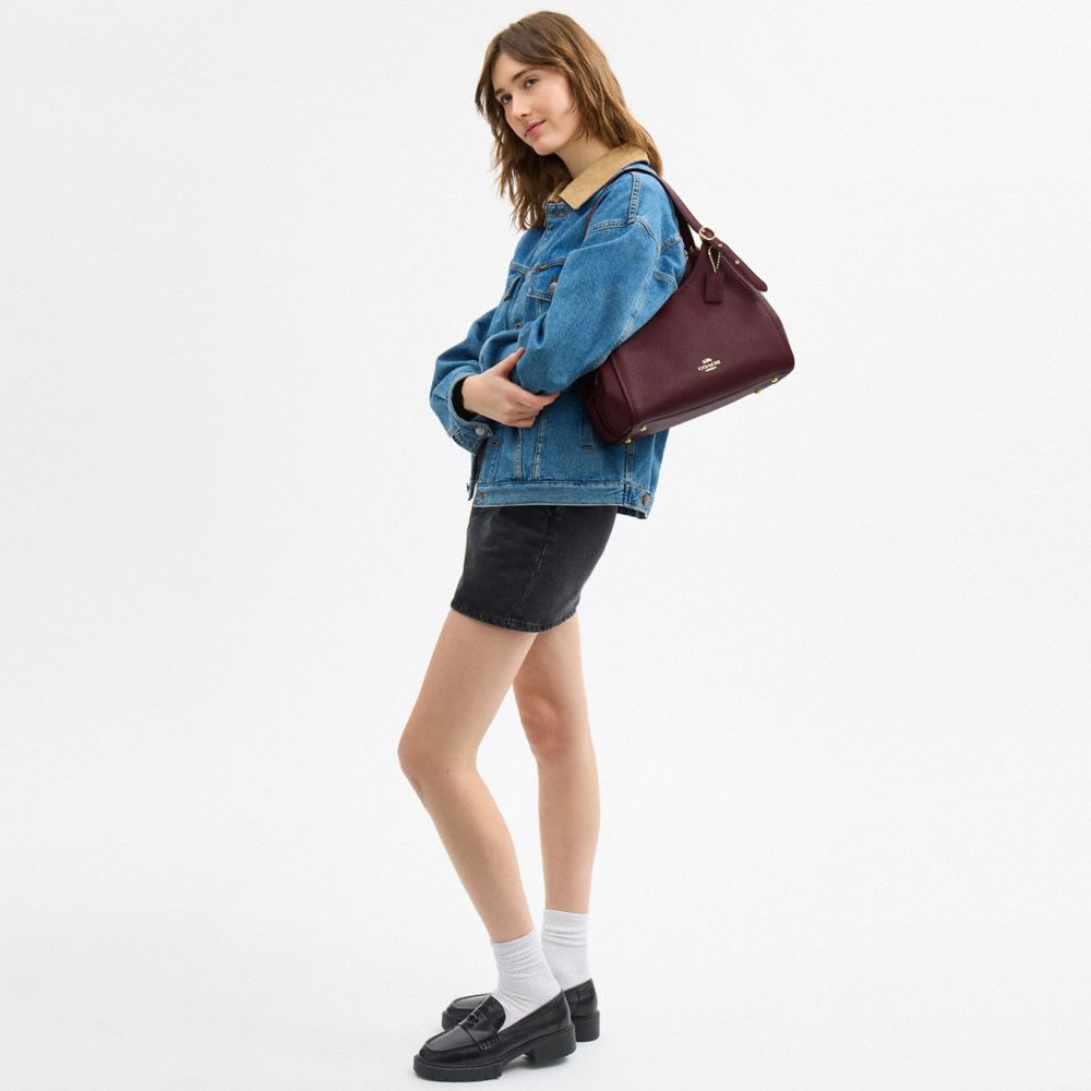 COACH®,Erin Shoulder Bag,Leather,Shoulder Bag,Logo,Gold Metal,Casual,,Detail View