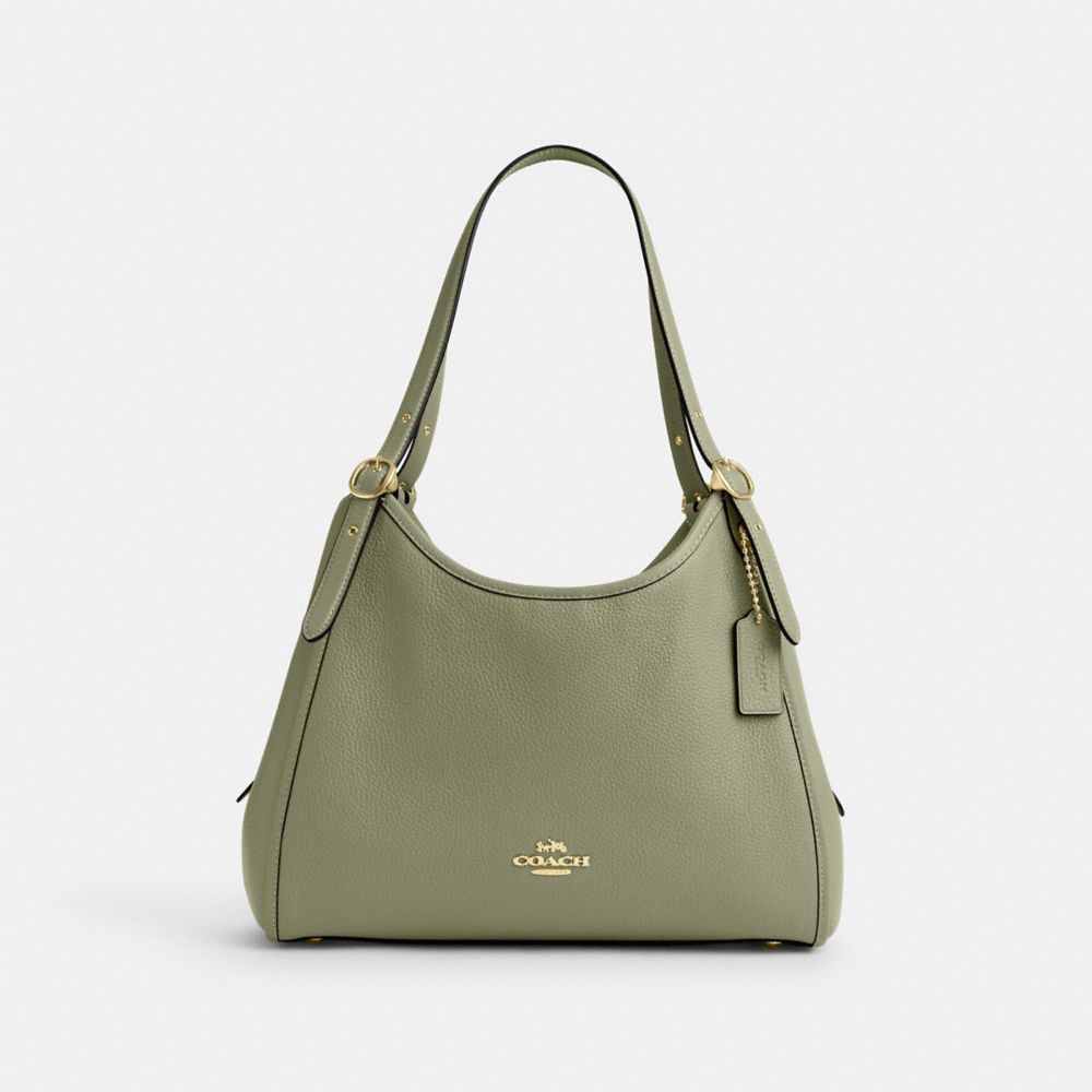 COACH®,Erin Shoulder Bag,Leather,Shoulder Bag,Logo,Gold Metal,Casual,,Front View