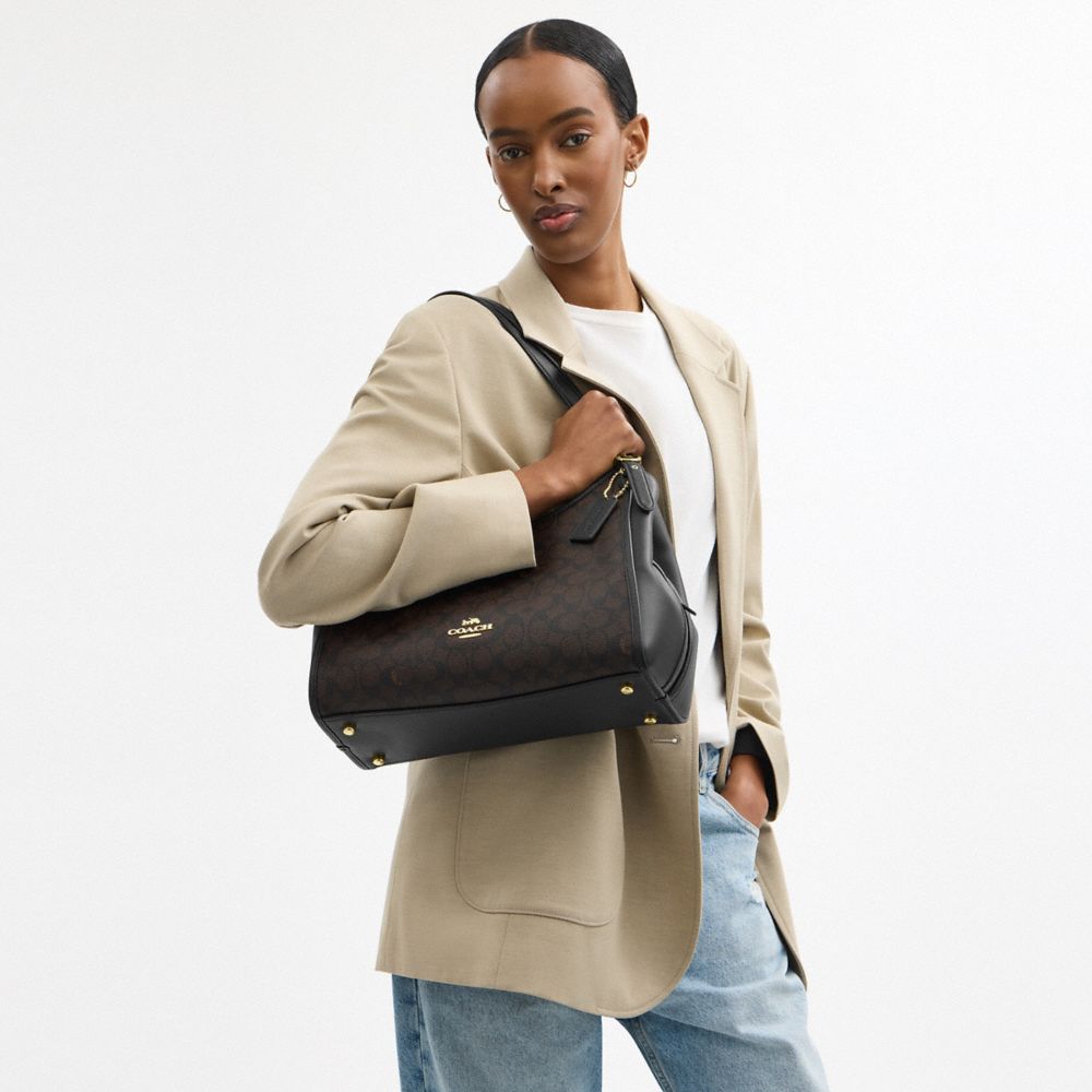 COACH®,Erin Shoulder Bag In Signature Canvas,,Detail View