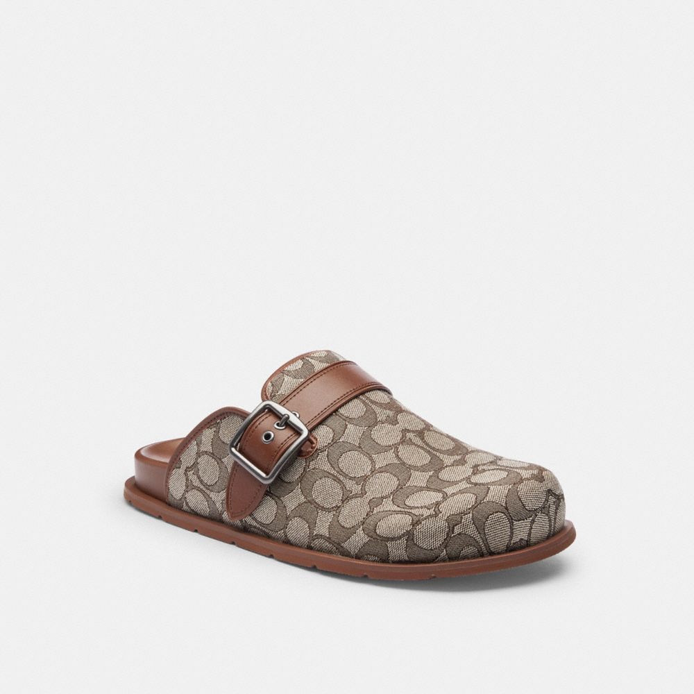 COACH®,Buckle Clog In Signature Jacquard,Rubber,Clogs,Casual,,Front View image number 0