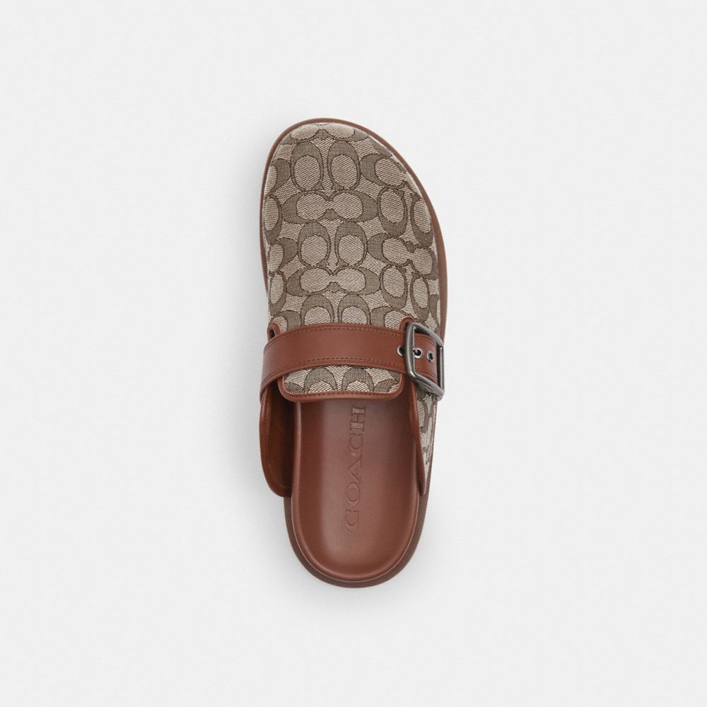 COACH®,Buckle Clog In Signature Jacquard,Rubber,Clogs,Casual,,Inside View,Top View