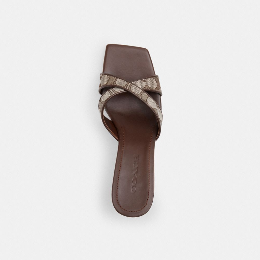 COACH®,Wedge Sandal In Signature Jacquard,Multi Color,Inside View,Top View