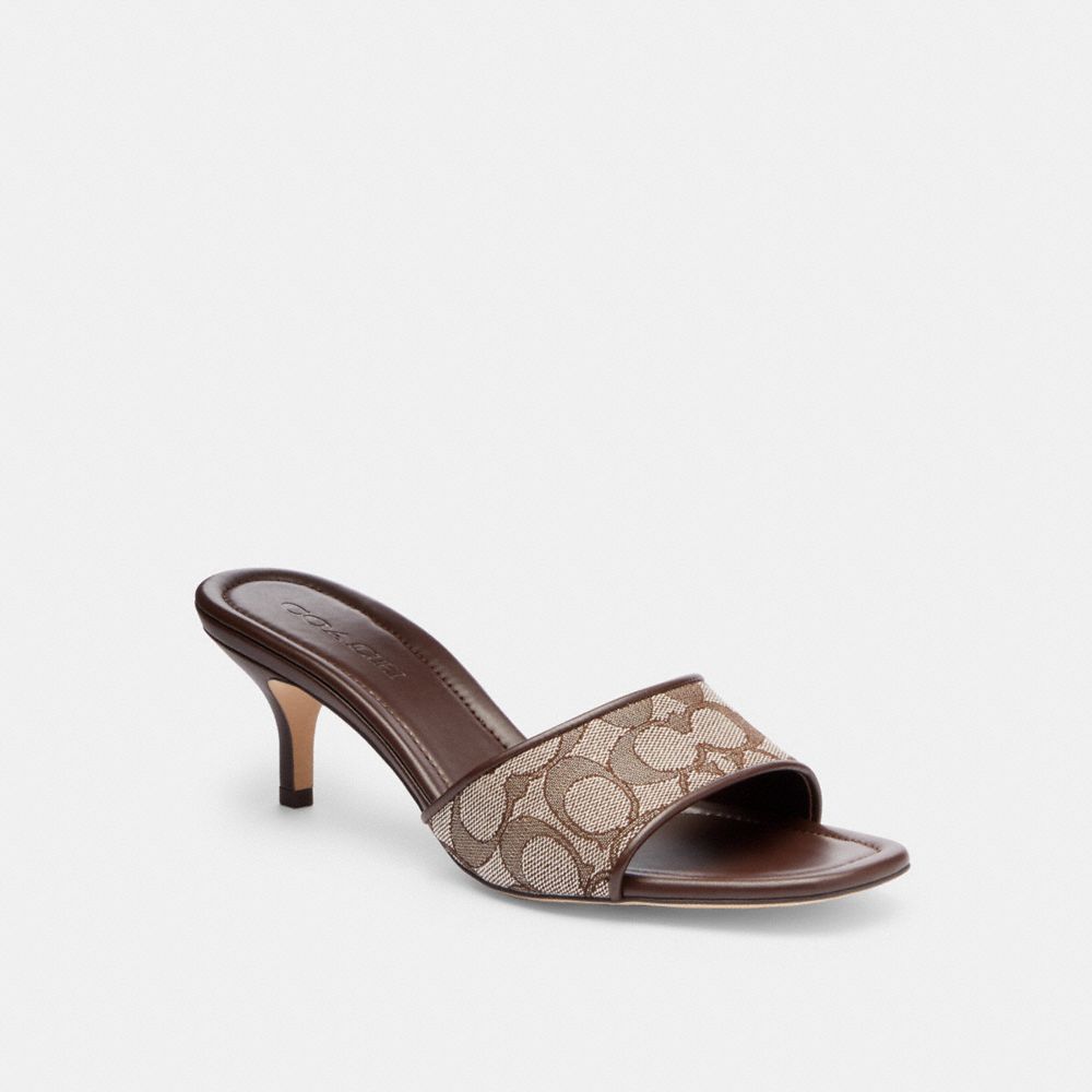 COACH®,Mule Kitten Heel In Signature Jacquard,,Front View