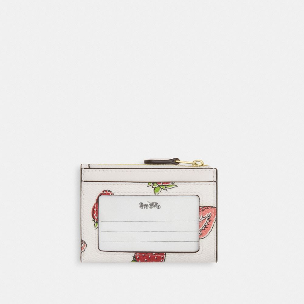 COACH®,Mini Skinny Id Case With Strawberry Print,,Back View