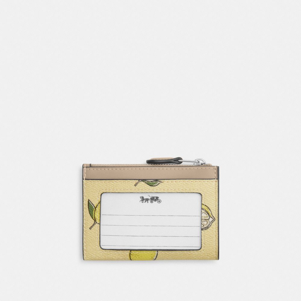 COACH®,Mini Skinny Id Case With Lemon Print,,Back View