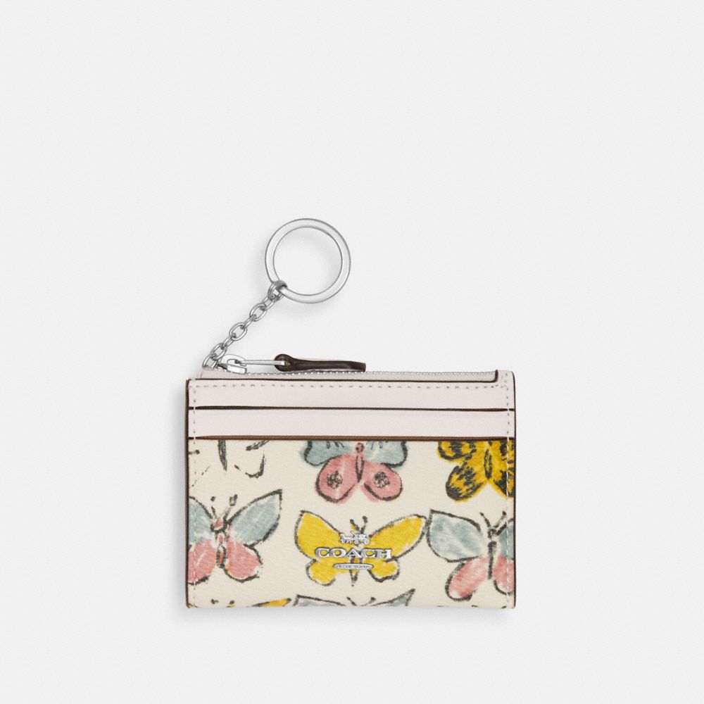 COACH®,Mini Skinny Id Case With Butterfly Print,,Front View