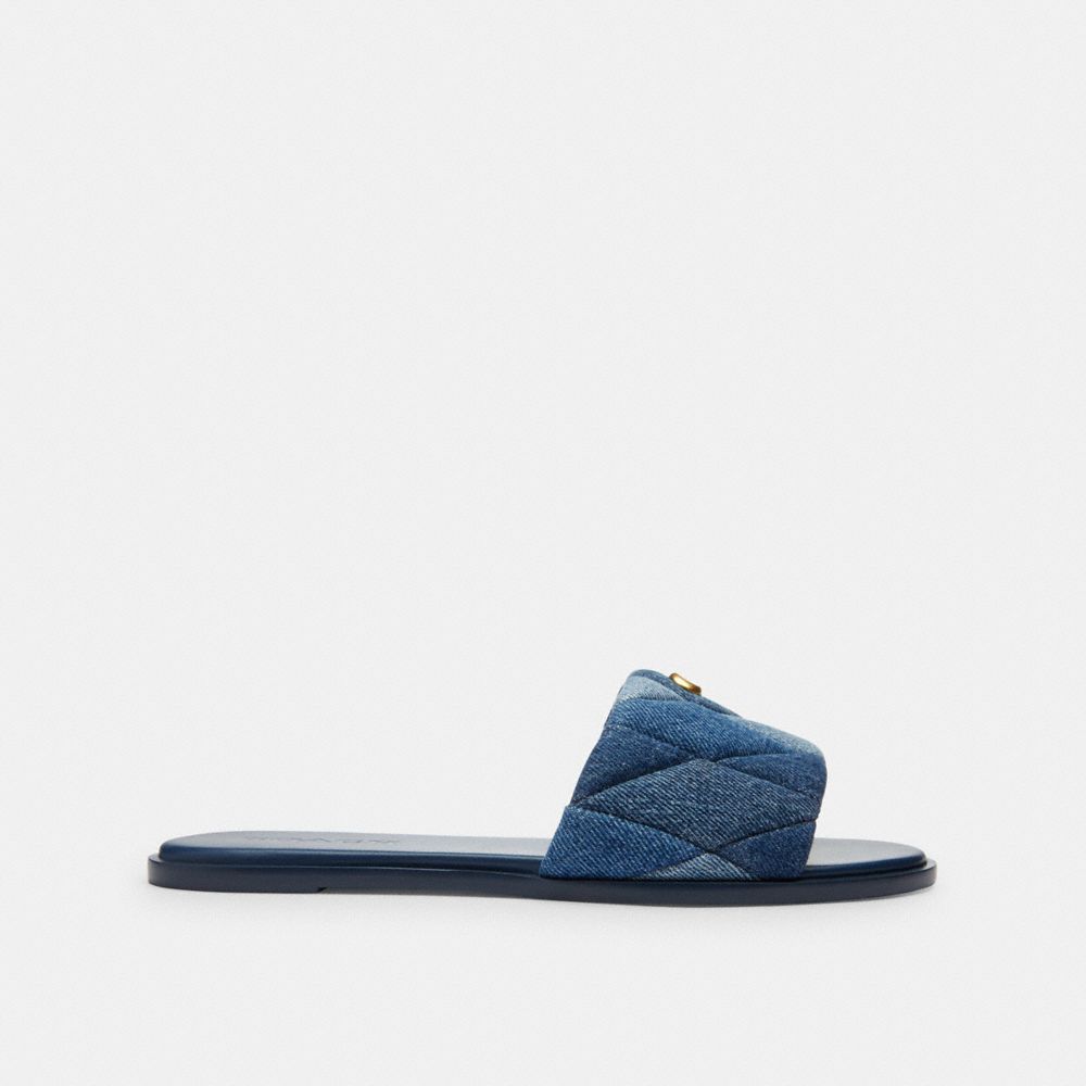 Shop Coach Holly Sandal With Quilting In Denim Multi