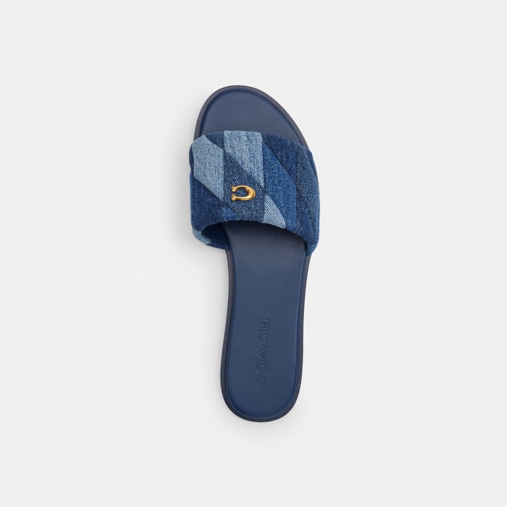 Shop Coach Holly Sandal With Quilting In Denim Multi
